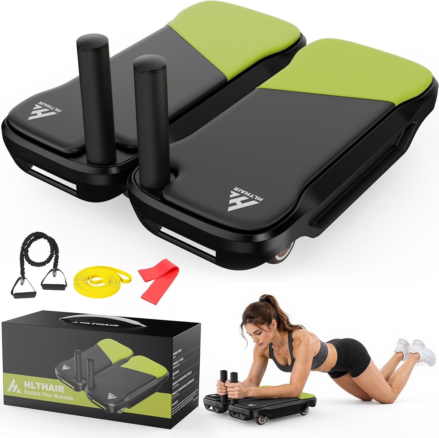 Ab Roller Wheel With Elbow Support - อุปกรณ์ฝึกกล้ามเนื้อแกนกลางลำตัวแบบล้อบริหารหน้าท้อง พร้อมแผ่นรองล้อบริหารหน้าท้องแบบถอดได้ และที่รองข้อศอก เพื่อการออกกำลังกายแกนกลางลำตัวที่มีประสิทธิภาพ