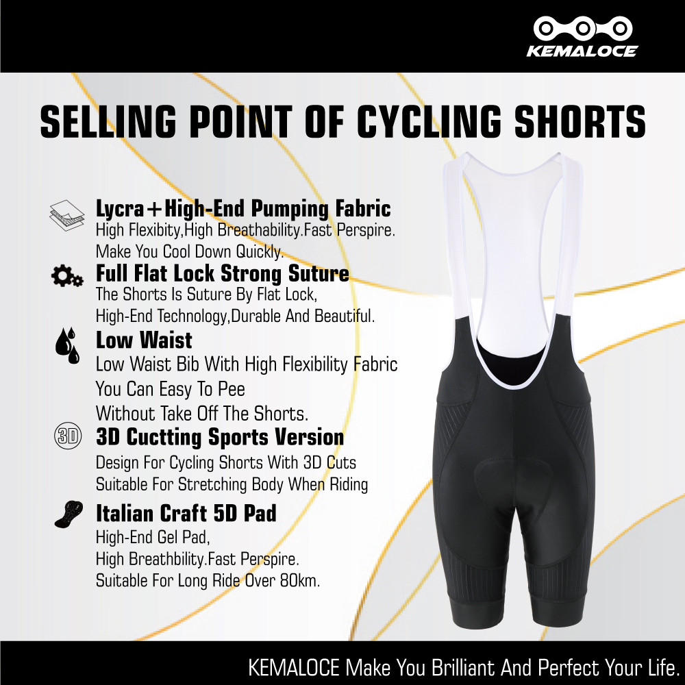 กางเกงปั่นจักรยานชาย KEMALOCE  - Padded Cycling Shorts 5D Gel บทวิจารณ์และราคา