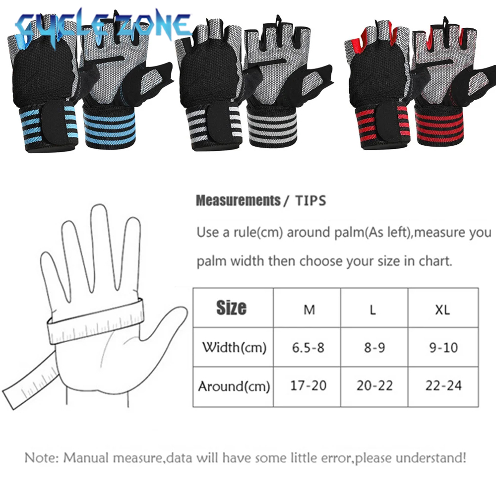 ถุงมือฟิตเนสแบบครึ่งนิ้ว 1 คู่ - Wrist Wraps Weightlifting Support บทวิจารณ์และราคา
