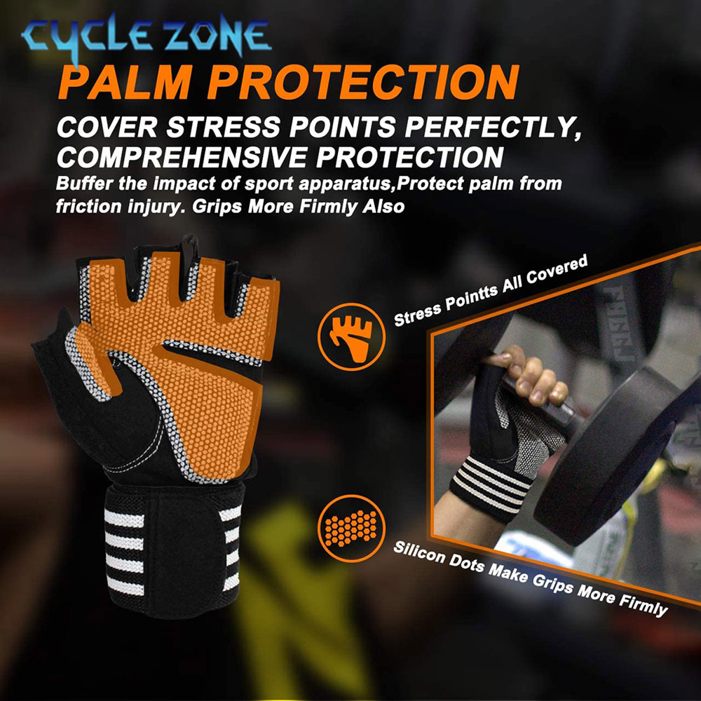 ถุงมือฟิตเนสแบบครึ่งนิ้ว 1 คู่ - Wrist Wraps Weightlifting Support บทวิจารณ์และราคา